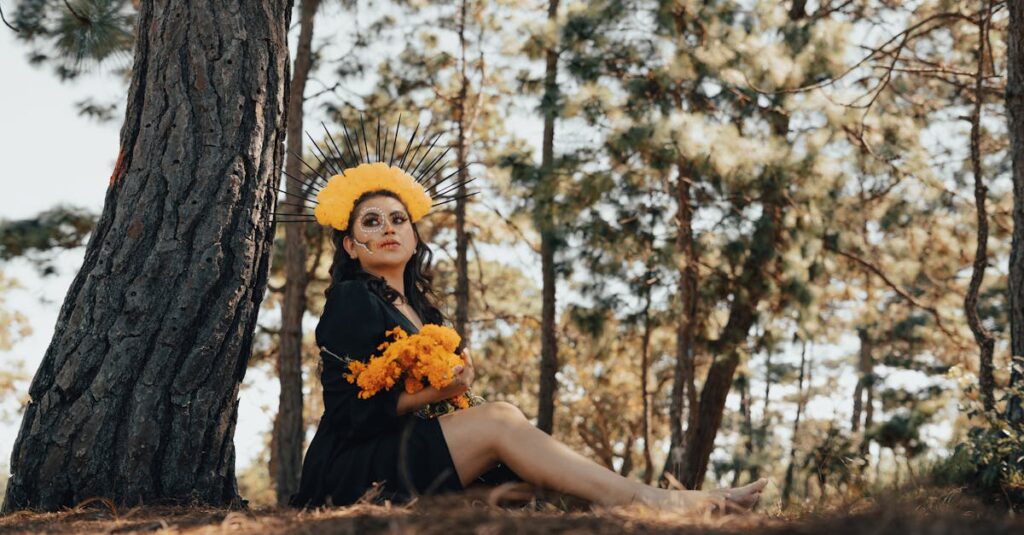 アルチンボルドの四季シリーズに込められた象徴的な意味を反映する人物の肖像アート。