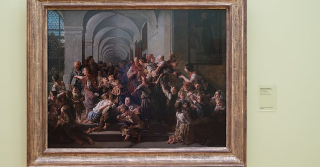 ヨーロッパのバロック美術の時代背景と建築・絵画が融合する歴史的空間を描いたイメージ