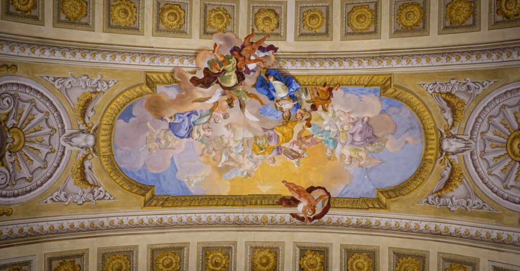 バロック絵画におけるスポットライトのような光の演出と構図の工夫を示すイメージ