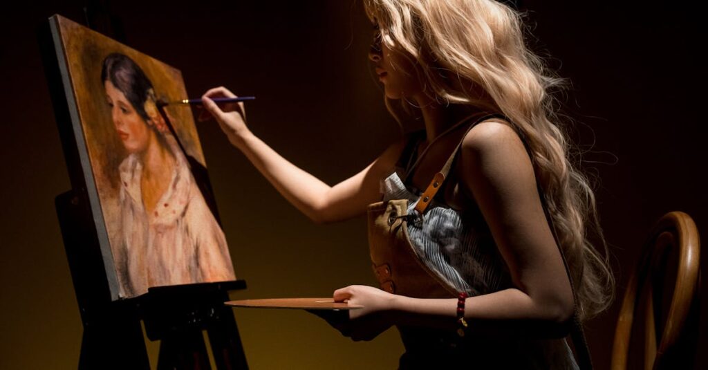 カラヴァッジョの絵画に描かれた登場人物の感情や視線が強烈に印象付けられるアート風イメージ