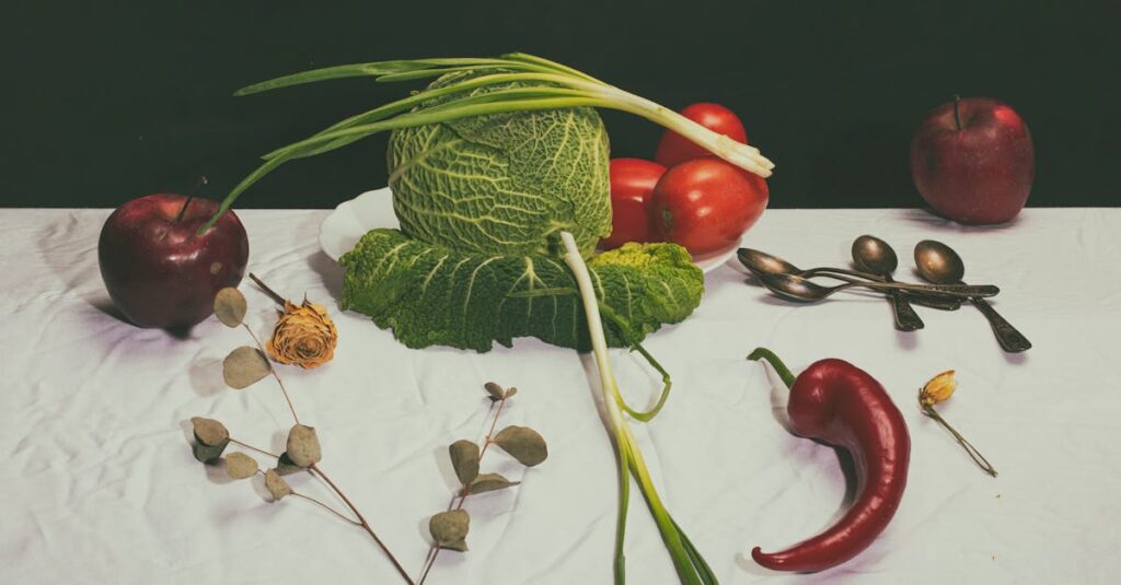 アルチンボルドの四季シリーズ全体像。春夏秋冬がそれぞれの植物で構成された人の肖像として描かれている。