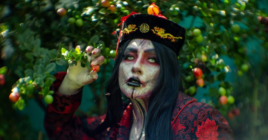 アルチンボルドの四季シリーズに象徴される、季節の要素で構成された人の顔のコンセプトアート。