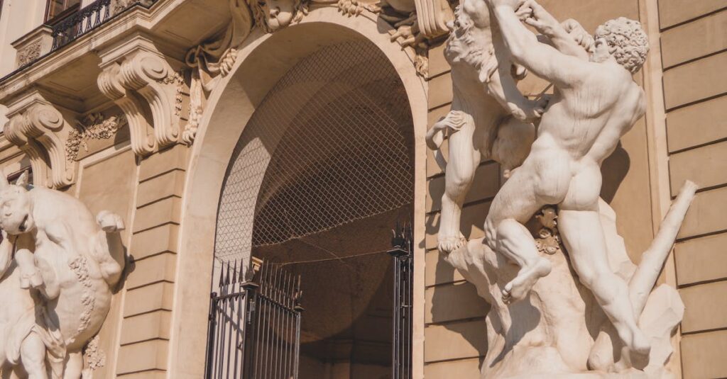 ヨーロッパのバロック美術の時代背景と建築・絵画が融合する歴史的空間を描いたイメージ